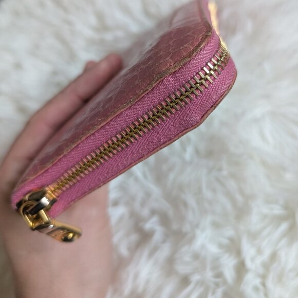 Miu Miu, Croc Embossed Leather Continental Wallet, Pink - Picture 8 of 12